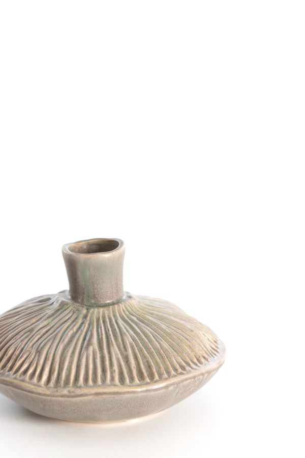 Vase deco 15x9 cm NEIRA ceramics matt brown-grey