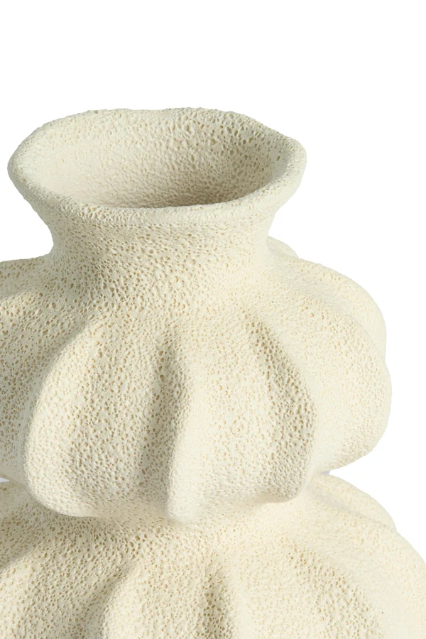 Vase deco 17x18,5 cm SPOTORNO ceramics matt cream