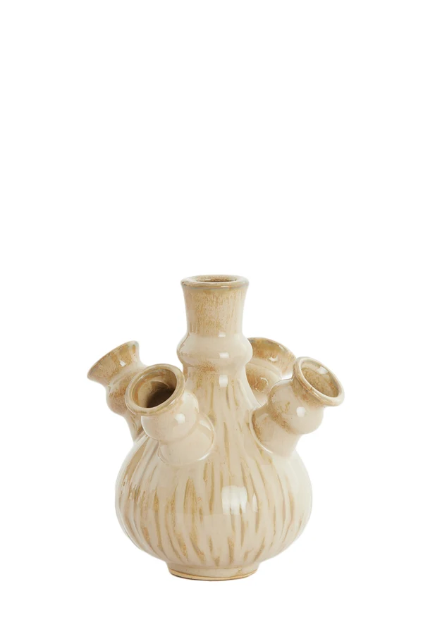 Vase deco 17x18,5 cm NEBULA cream-light brown