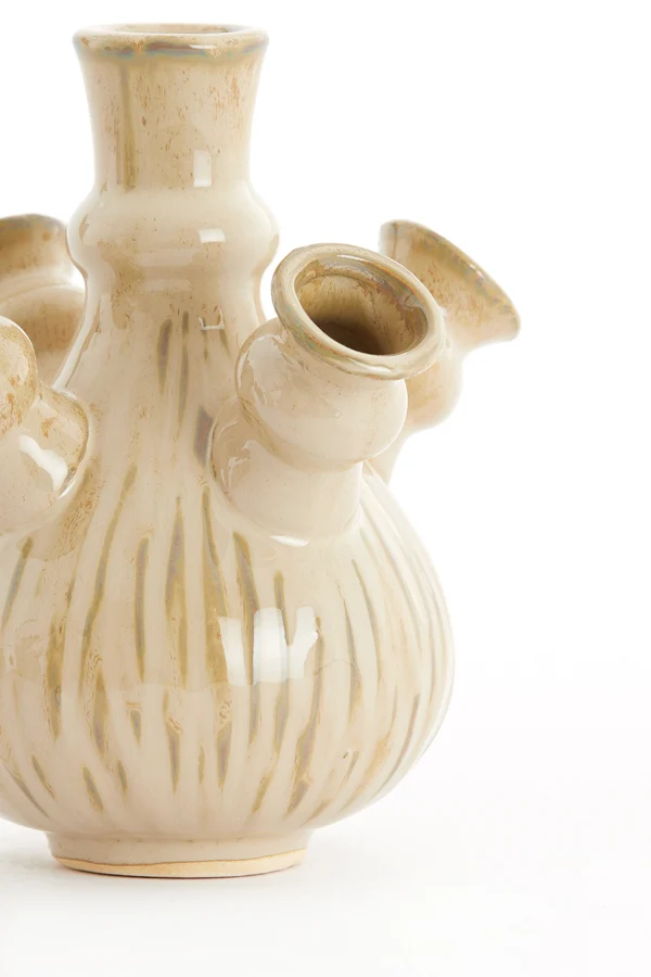 Vase deco 17x18,5 cm NEBULA cream-light brown