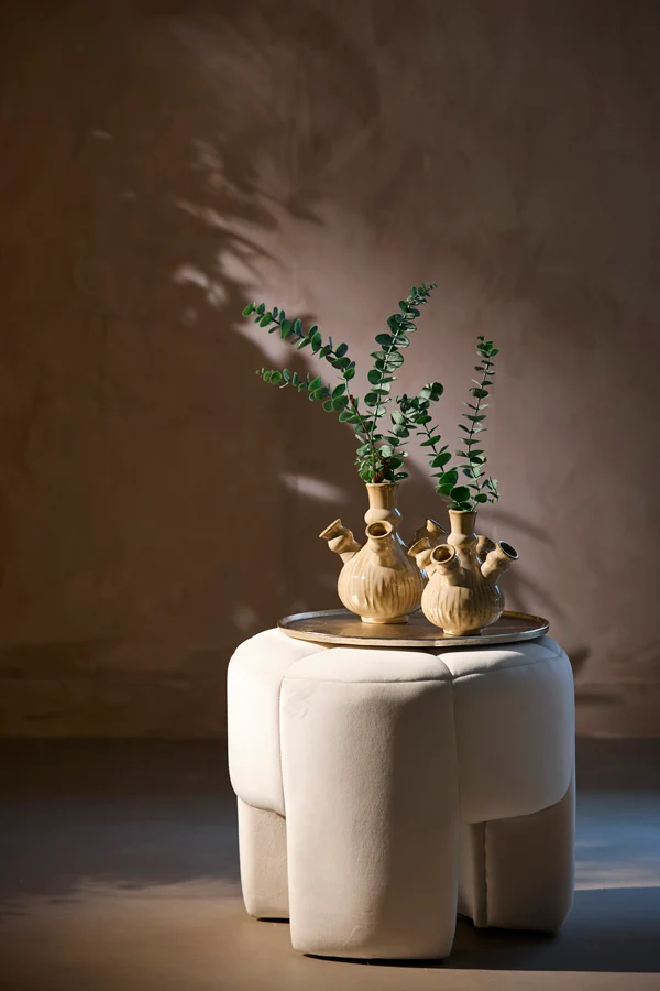Vase deco 17x18,5 cm NEBULA cream-light brown