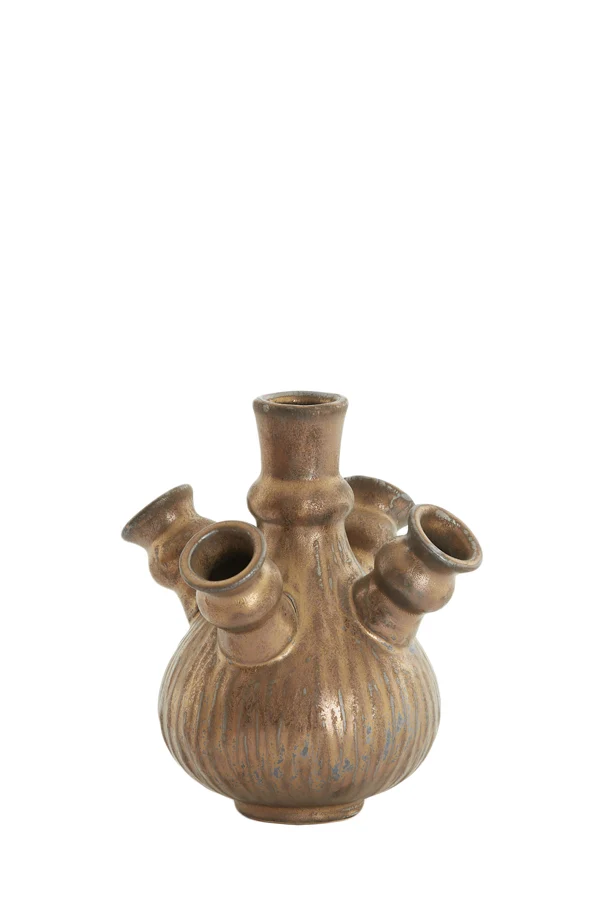 Vase deco 17x18,5 cm NEBULA brown-bronze