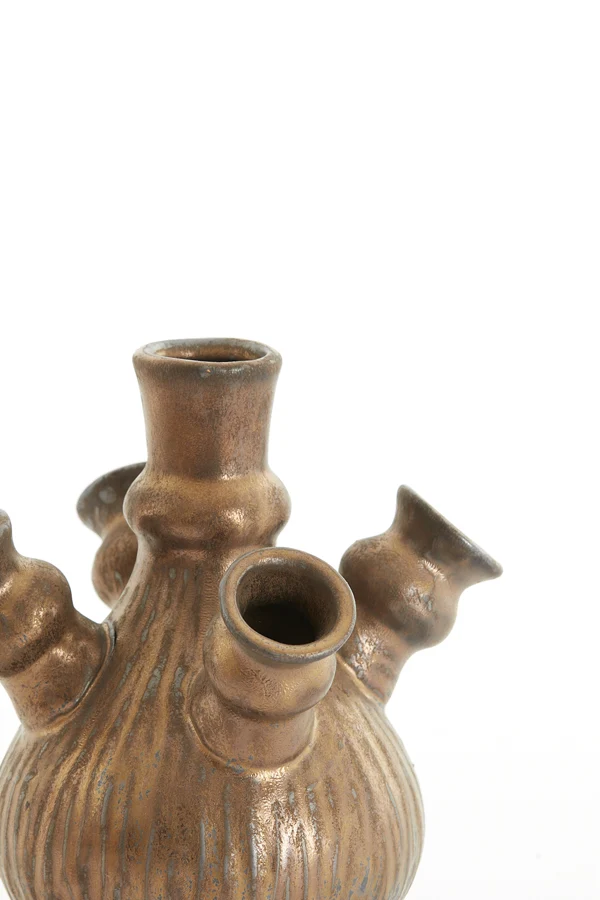 Vase deco 17x18,5 cm NEBULA brown-bronze