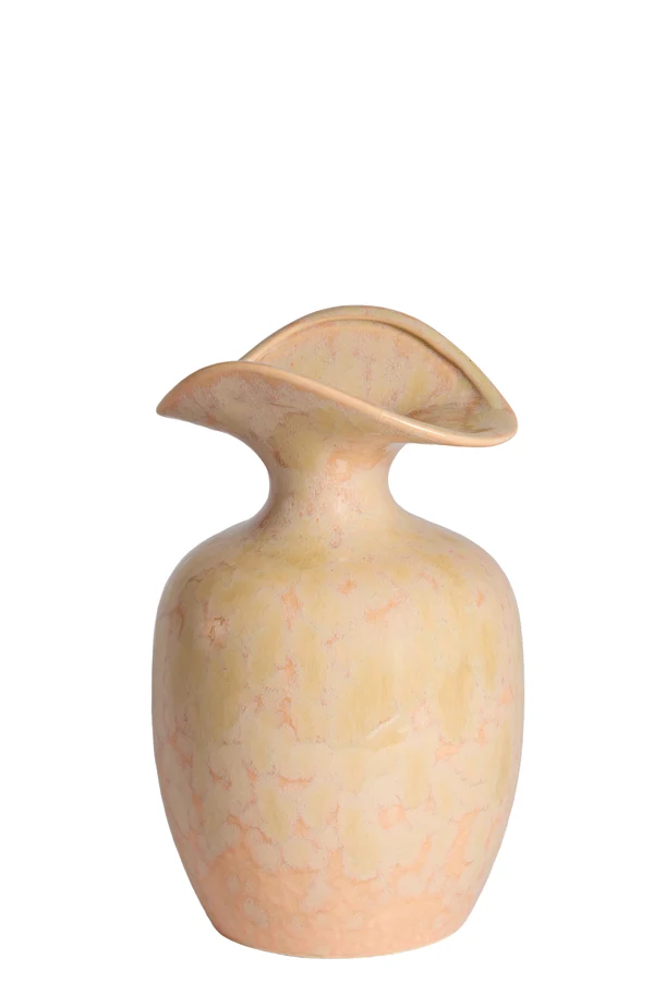 Vase deco 17x16x28 cm MARILLO ceramics light peach