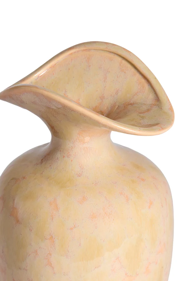 Vase deco 17x16x28 cm MARILLO ceramics light peach