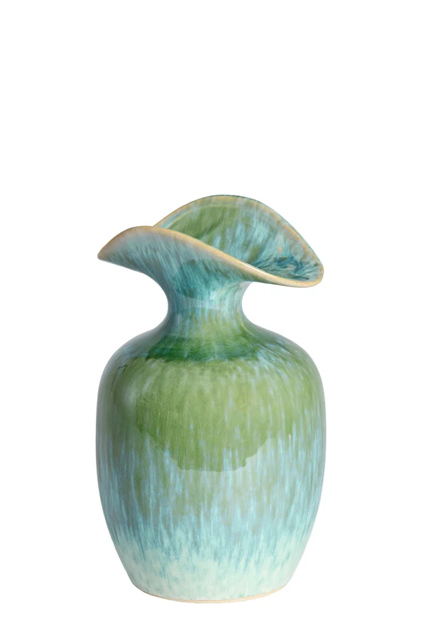 Vase deco 17x16x28 cm MARILLO ceramics green+light blue