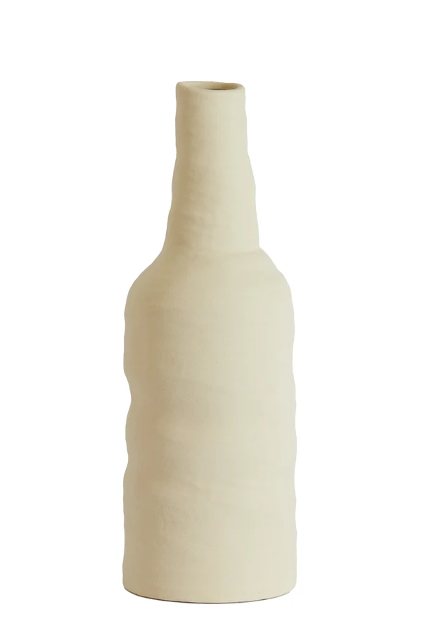 Vase deco 14,5x42 cm SESTO ceramics matt cream