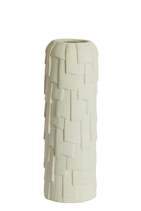 Vase deco 14,5x42 cm LEIMA ceramics matt cream