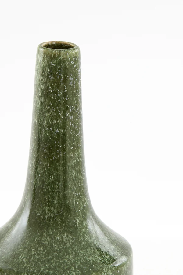 Vase deco 14,5x35,5 cm TEZU ceramics shiny dark green