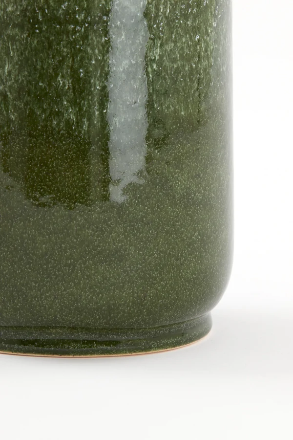 Vase deco 14,5x35,5 cm TEZU ceramics shiny dark green