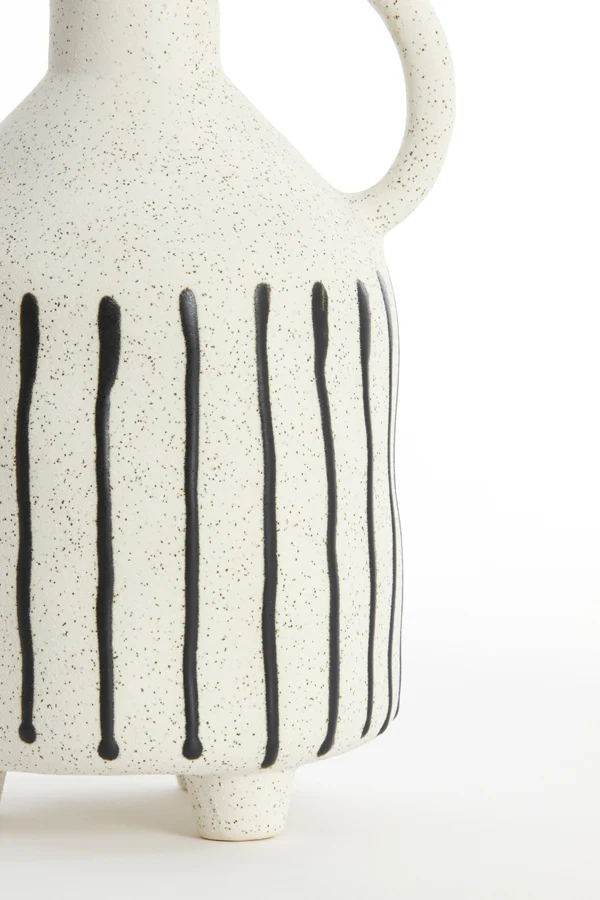 Vase deco 14,5x13x27,5 cm JONAI ceramics matt cream-black