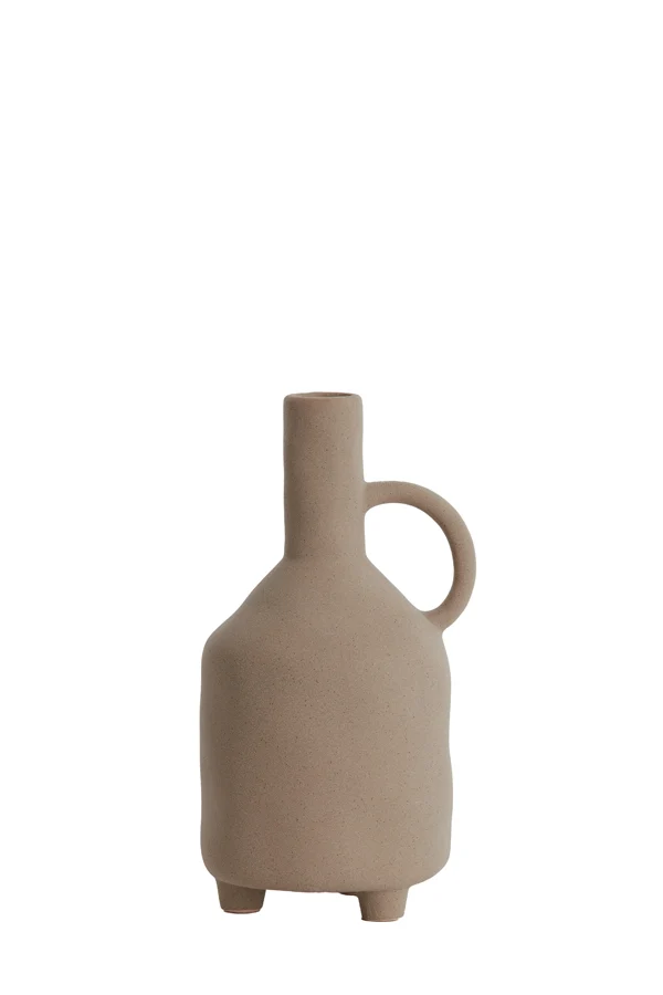 Vase deco 14,5x13x27,5 cm JONAI ceramics matt brown