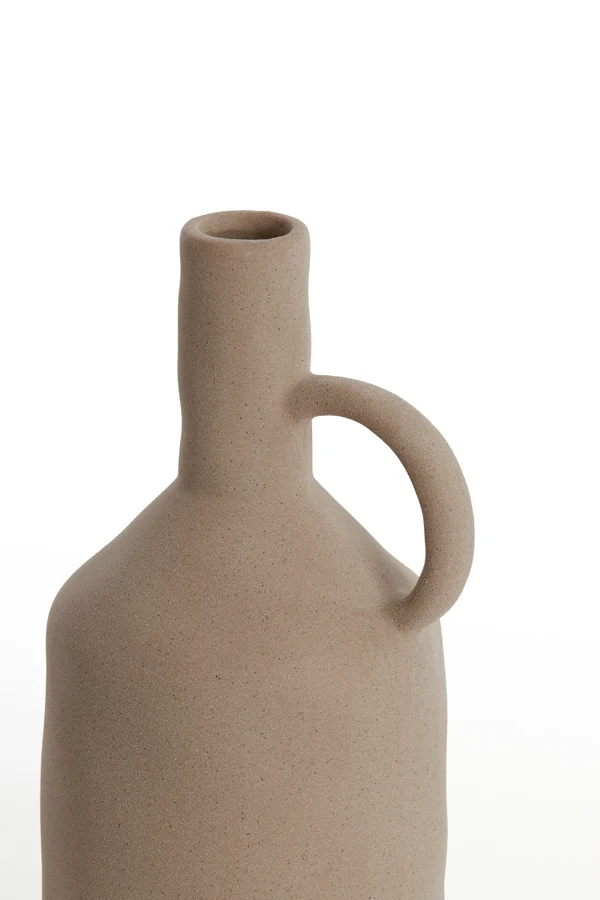 Vase deco 14,5x13x27,5 cm JONAI ceramics matt brown