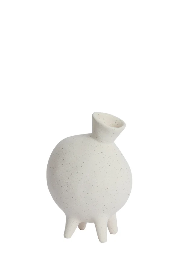 Vase deco 14,5x10,5x21 cm BUGIBBA matt cream