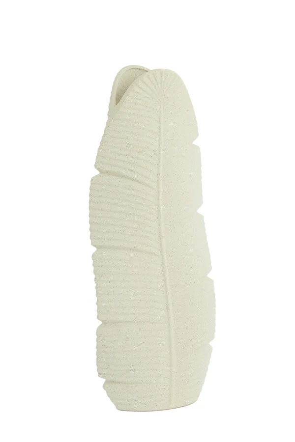 Vase deco 19x11x46,5 cm LOU ceramics matt cream