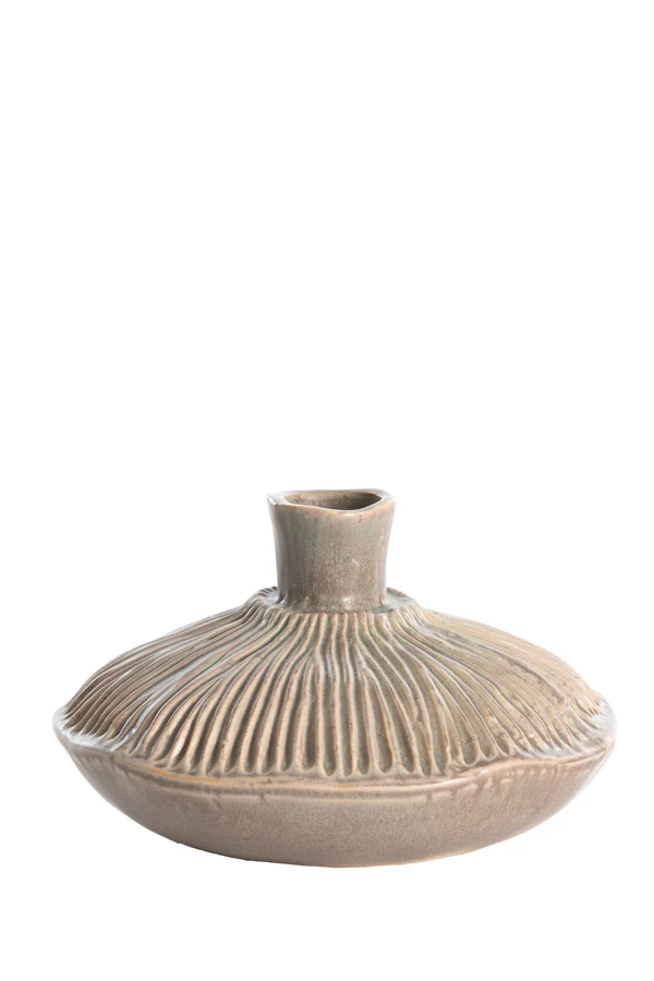 Vase deco 19x11 cm NEIRA ceramics matt brown-grey
