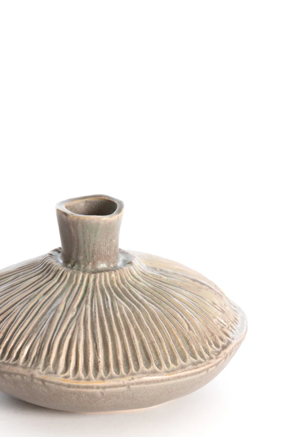Vase deco 19x11 cm NEIRA ceramics matt brown-grey