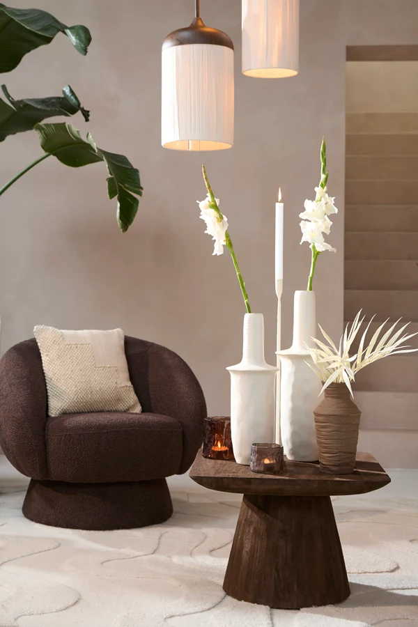 Vase deco 19,5x56 cm SENNES ceramics matt cream