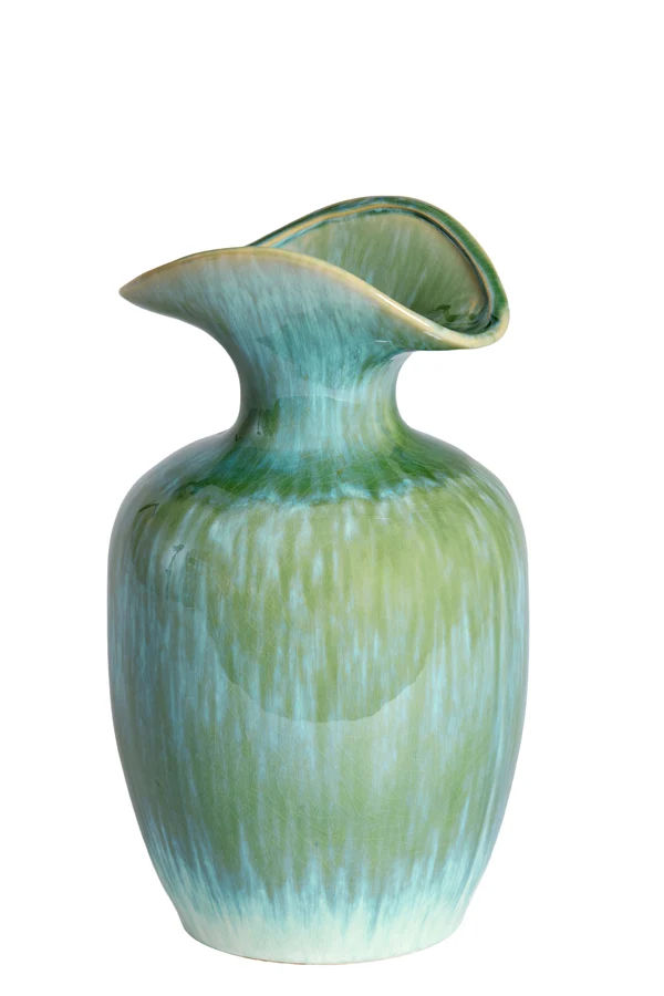 Vase deco 19,5x33 cm MARILLO ceramics green+light blue