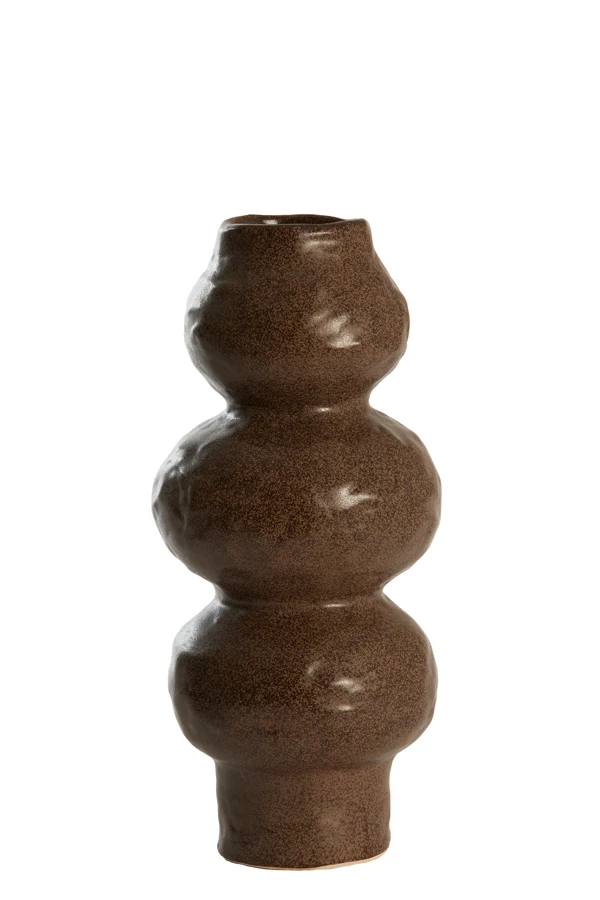 Vase deco 15x33,5 cm ROGANO ceramics dark brown