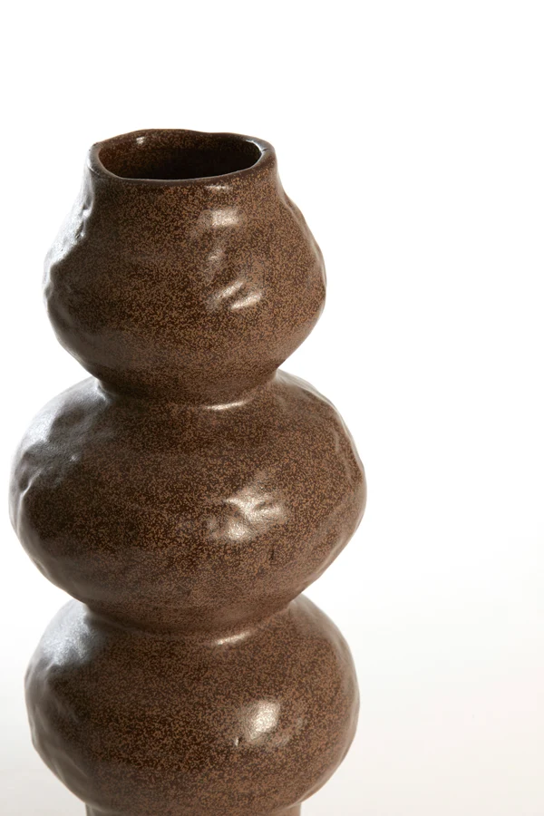 Vase deco 15x33,5 cm ROGANO ceramics dark brown
