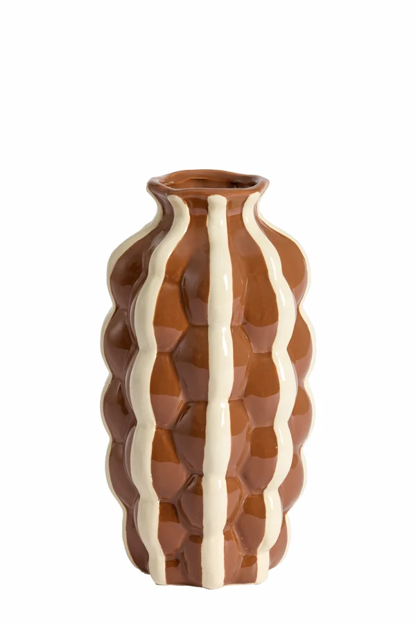 Vase deco 15x28 cm ZENELI brown+cream