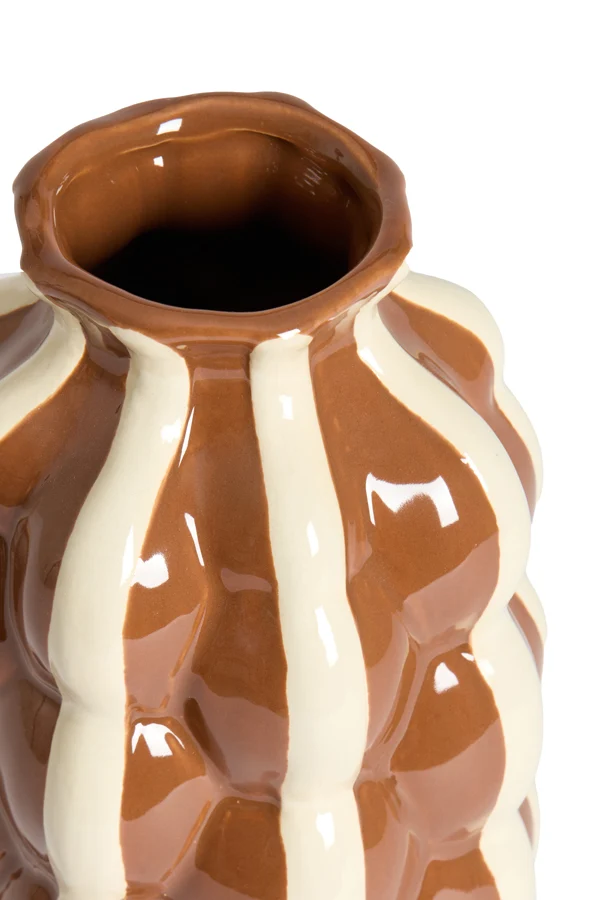 Vase deco 15x28 cm ZENELI brown+cream