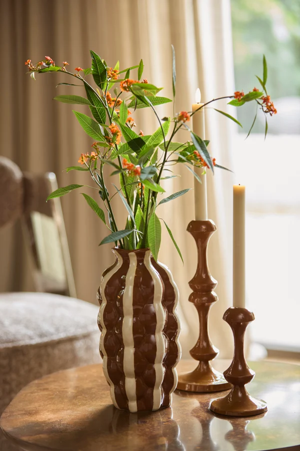 Vase deco 15x28 cm ZENELI brown+cream