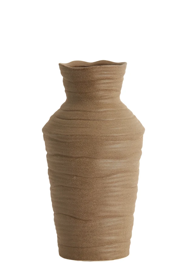 Vase deco 15x28 cm GRECCIO ceramics matt brown