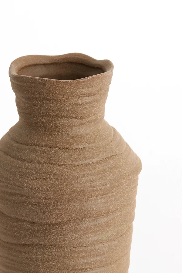 Vase deco 15x28 cm GRECCIO ceramics matt brown