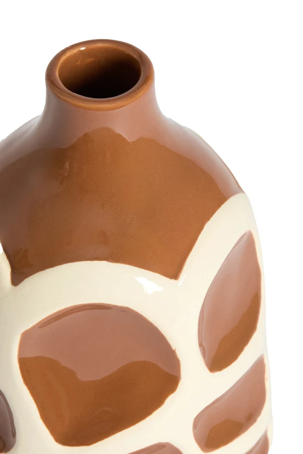 Vase deco 15x24 cm SINICE brown+cream