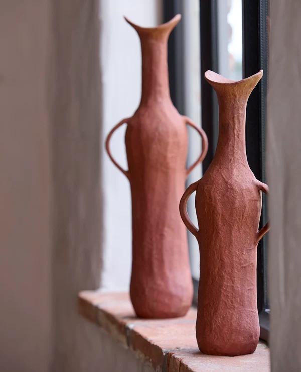 Vase deco 17x11x50,5 cm ANCONI brick red