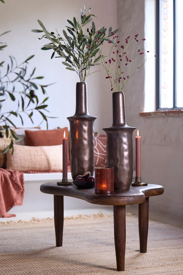 Vase deco 17,5x48,5 cm SENNES ceramics dark bronze