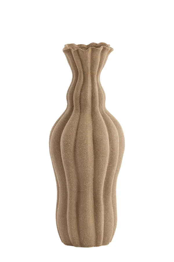 Vase deco 17,5x47,5 cm SILVIO ceramics matt brown