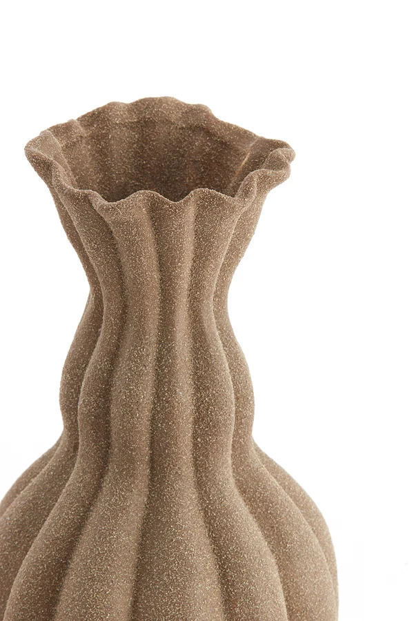Vase deco 17,5x47,5 cm SILVIO ceramics matt brown