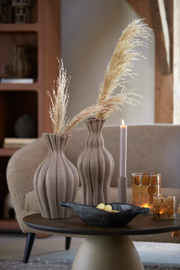Vase deco 17,5x47,5 cm SILVIO ceramics matt brown