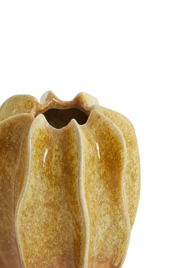 Vase deco 17,5x23 cm NILO ceramics ocher yellow-brown