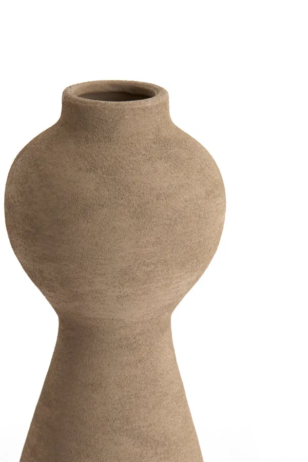 Vase deco 13x34 cm YECLA ceramics taupe