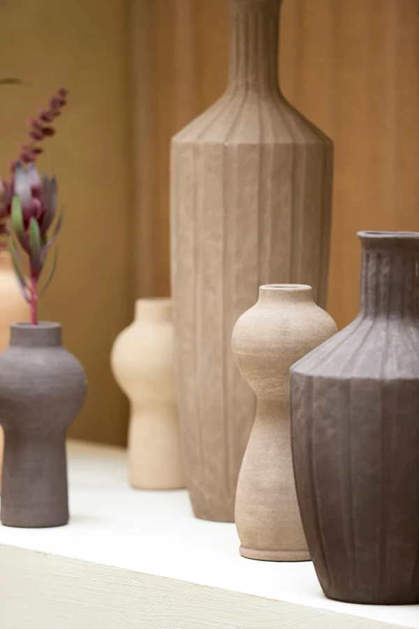 Vase deco 13x34 cm YECLA ceramics taupe