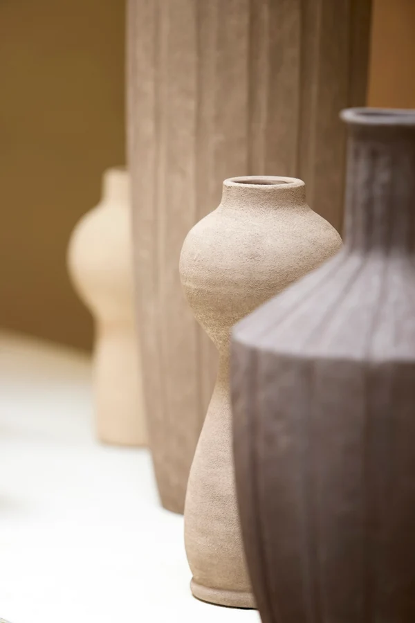 Vase deco 13x34 cm YECLA ceramics taupe