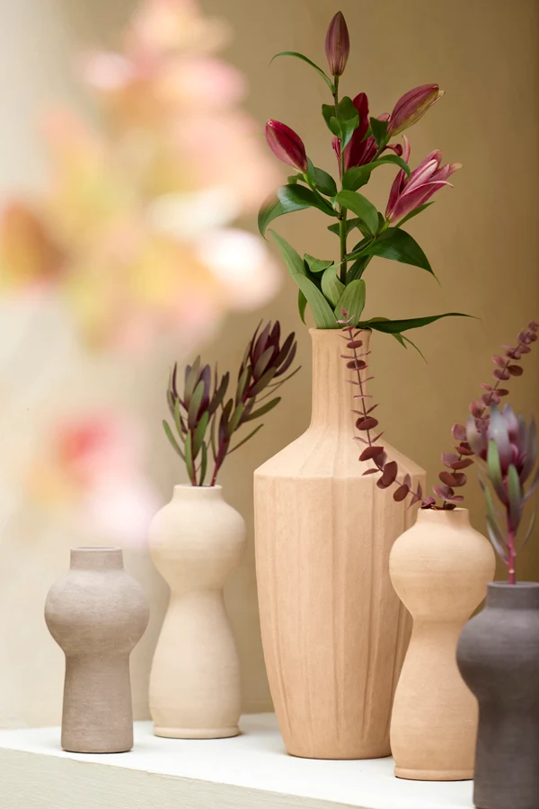 Vase deco 13x34 cm YECLA ceramics light peach