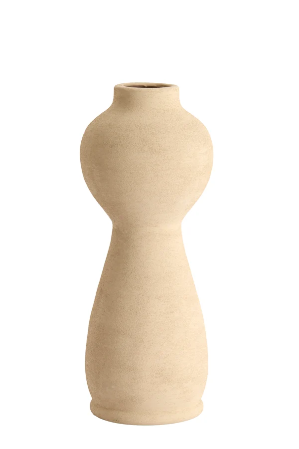 Vase deco 13x34 cm YECLA ceramics light brown
