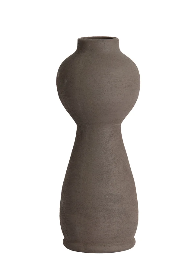 Vase deco 13x34 cm YECLA ceramics dark brown
