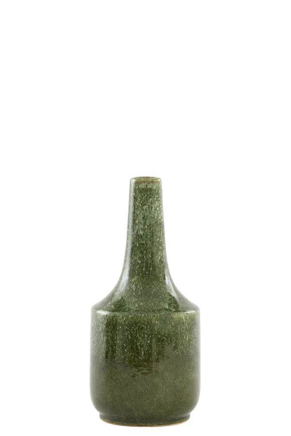 Vase deco 13x28,5 cm TEZU ceramics shiny dark green