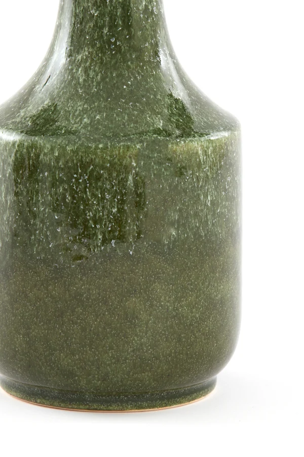 Vase deco 13x28,5 cm TEZU ceramics shiny dark green