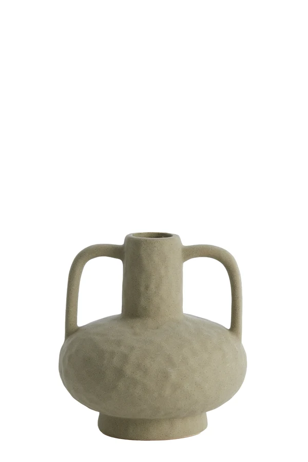 Vase deco 19,5x20 cm ZIRO ceramics matt olive green