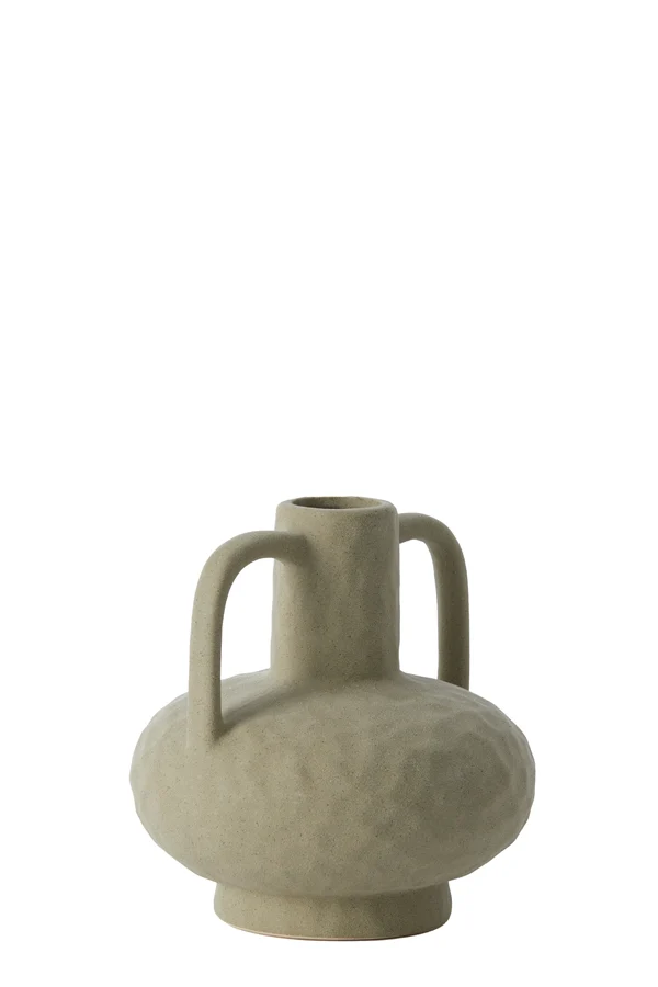 Vase deco 19,5x20 cm ZIRO ceramics matt olive green