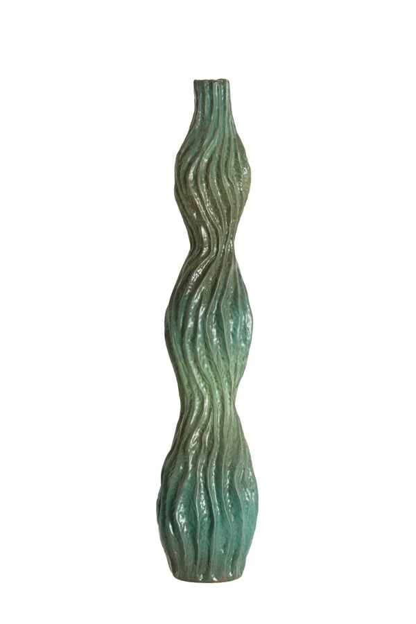 Vase deco 19,5x19x93,5 cm VANIA ceramics petrol