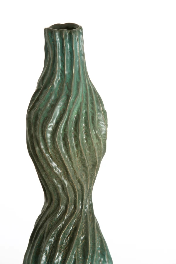 Vase deco 19,5x19x93,5 cm VANIA ceramics petrol