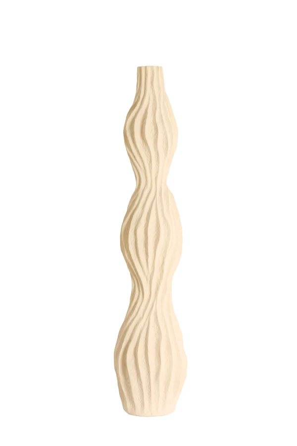 Vase deco 19,5x19x93,5 cm VANIA ceramics cream